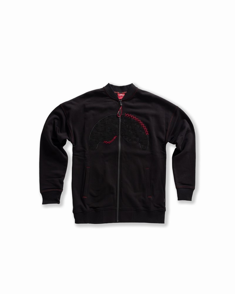 Black Sprayground Jacquard Insert Jacket Men\'s Sweatshirts | 292046660