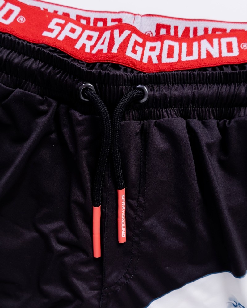 Black Sprayground Japan Wave Men's Swim Shorts | 5554059