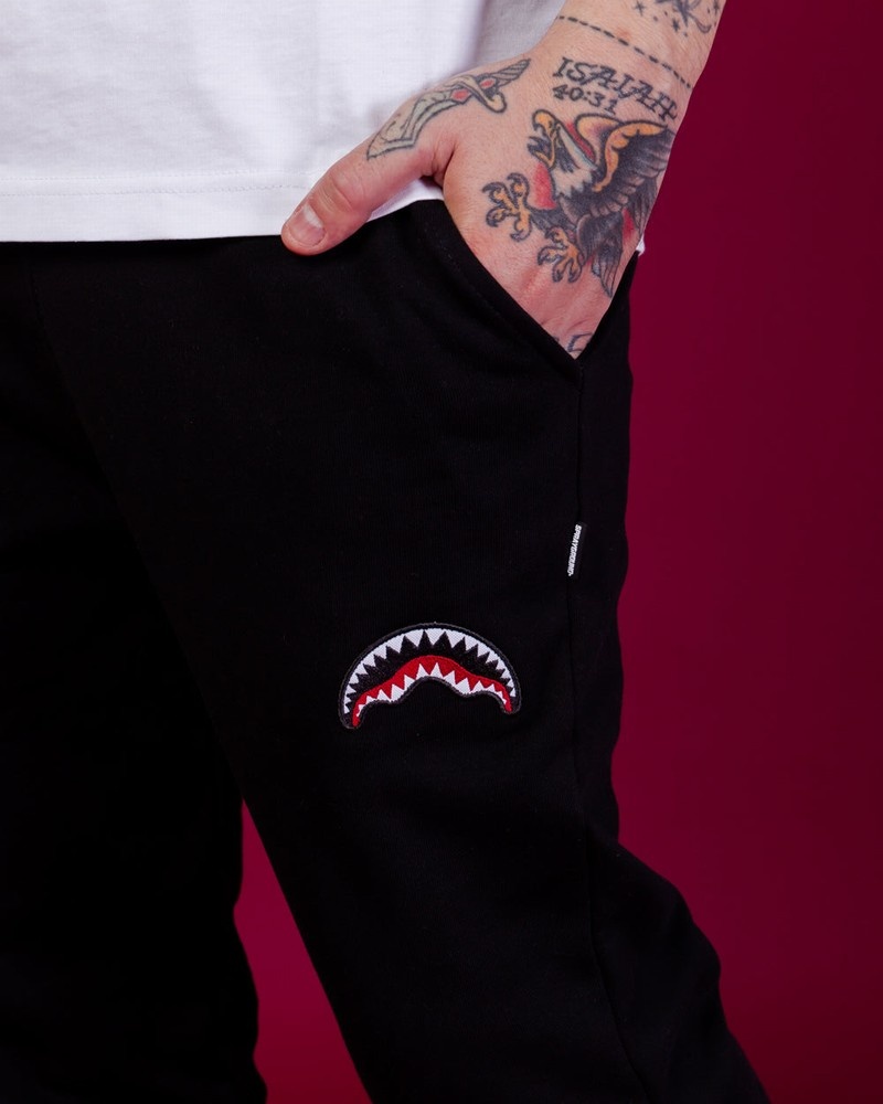 Black Sprayground Joggers Basic Men's Pants | 964361927