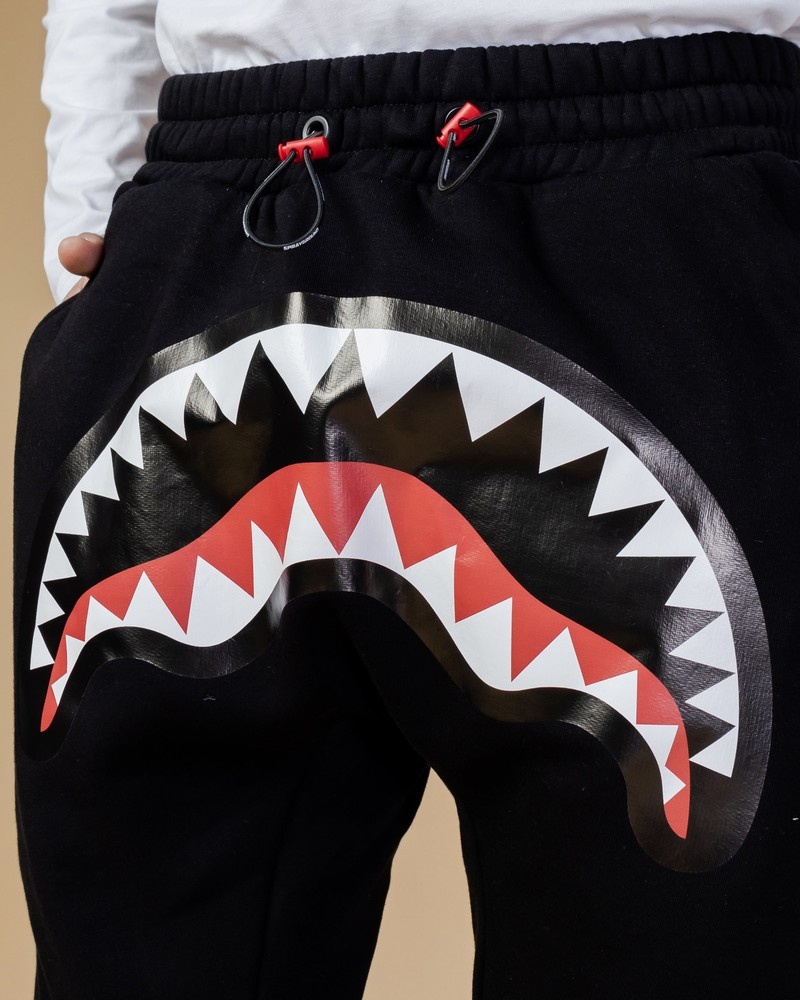 Black Sprayground Joggers Smooth Front Men's Pants | 595455828