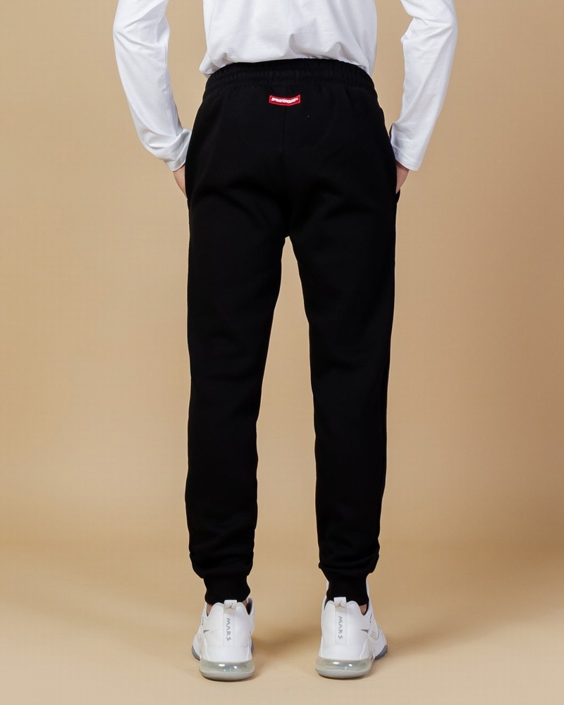 Black Sprayground Joggers Smooth Front Men's Pants | 595455828