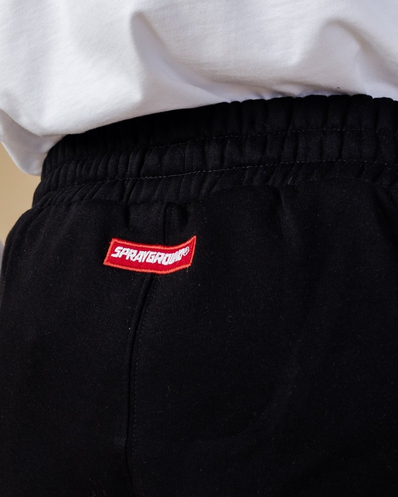 Black Sprayground Joggers Smooth Front Men's Pants | 595455828