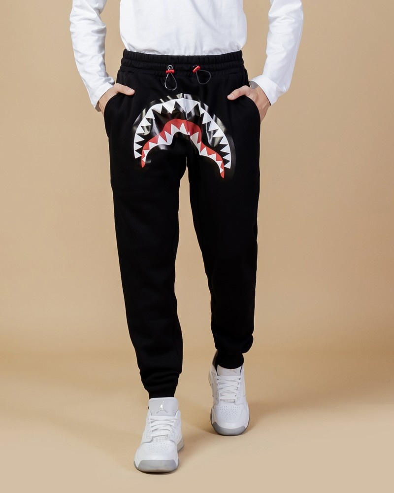 Black Sprayground Joggers Smooth Front Men\'s Pants | 595455828