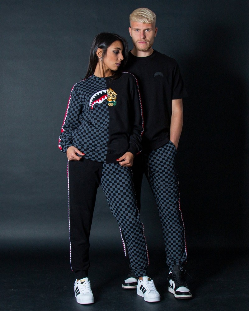 Black Sprayground Joggers Spucci Split Men's Pants | 633032714
