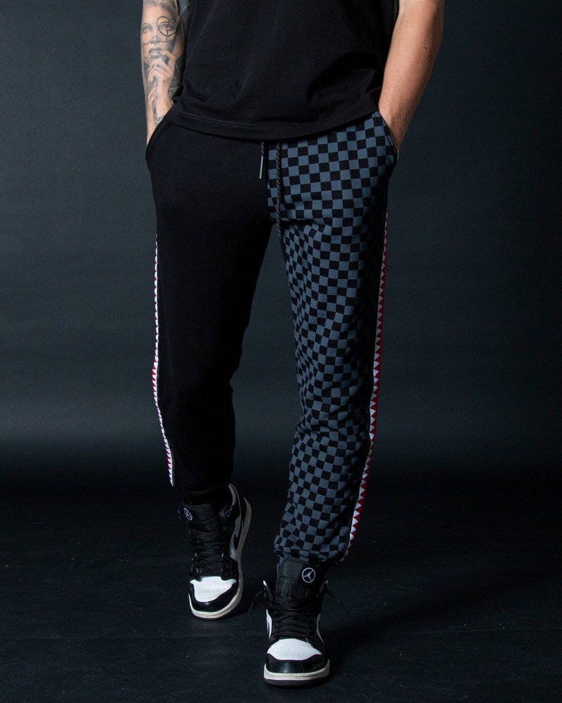 Black Sprayground Joggers Spucci Split Men\'s Pants | 633032714