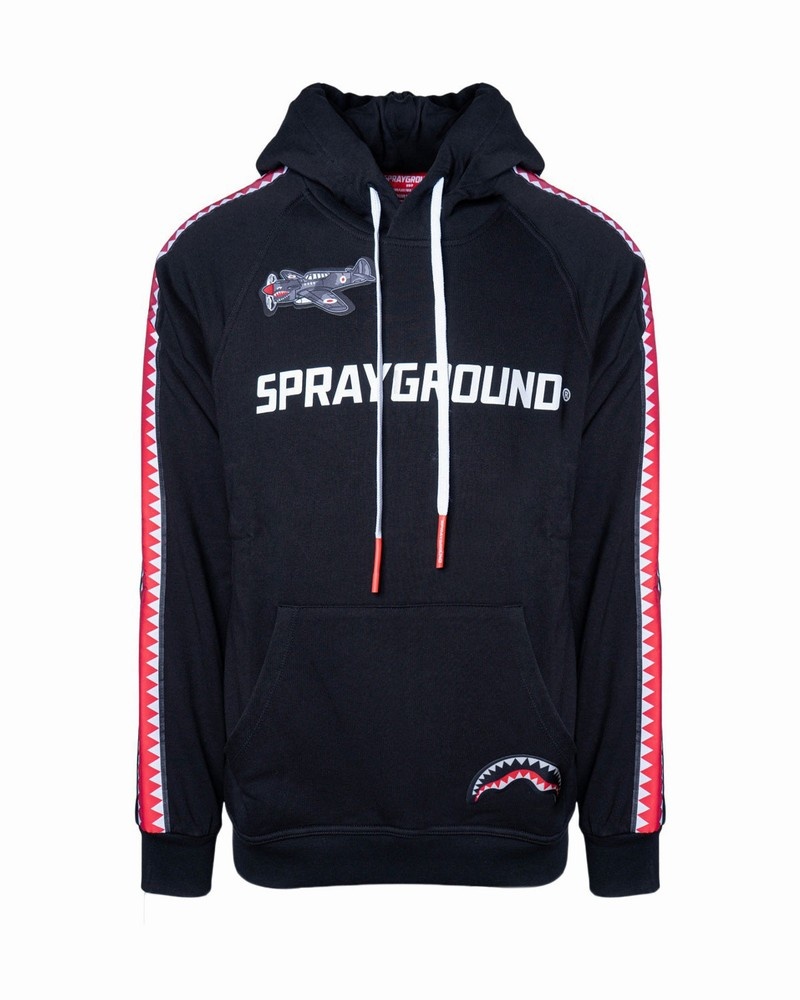 Black Sprayground Logo Aereo Women\'s Hoodie | 278775622