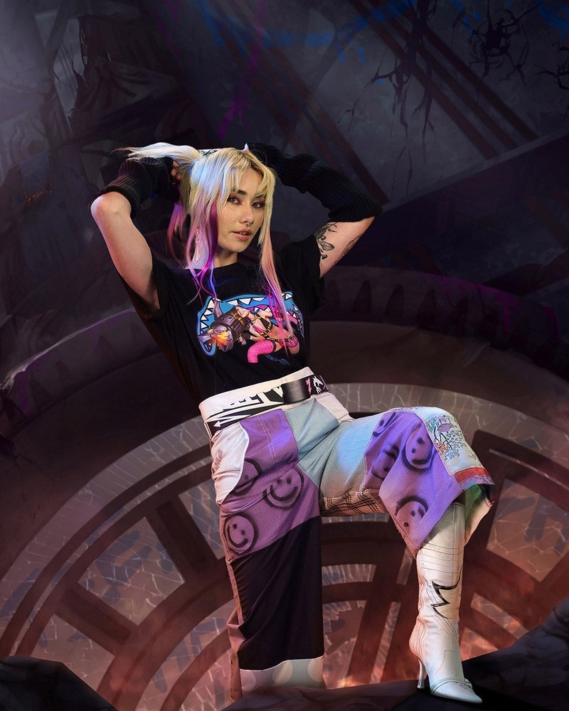 Black Sprayground Lol Jinx Shark Women's T Shirts | 555466933