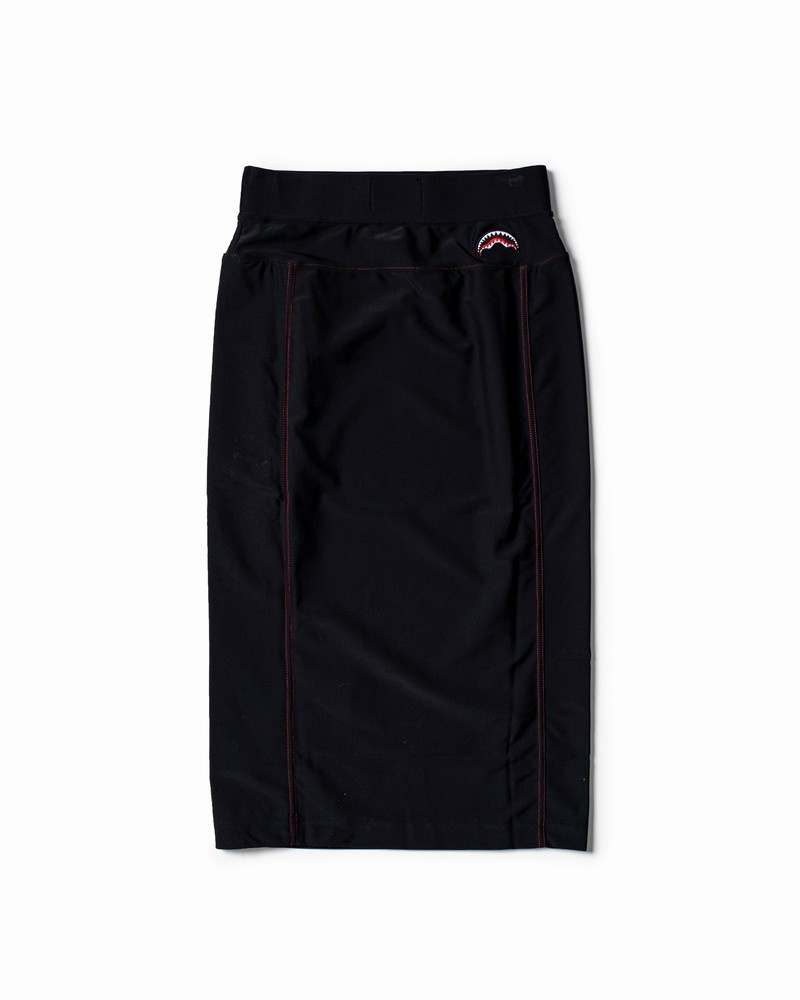 Black Sprayground Longuette Skirts Tinta Unita Women's Skirts | 80317977