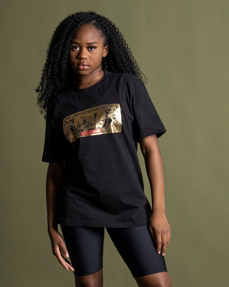 Black Sprayground Madabout Money Women's T Shirts | 131223943