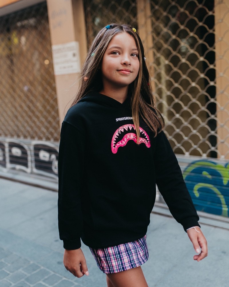Black Sprayground Maxi Pull Kids' Hoodie | 53366503