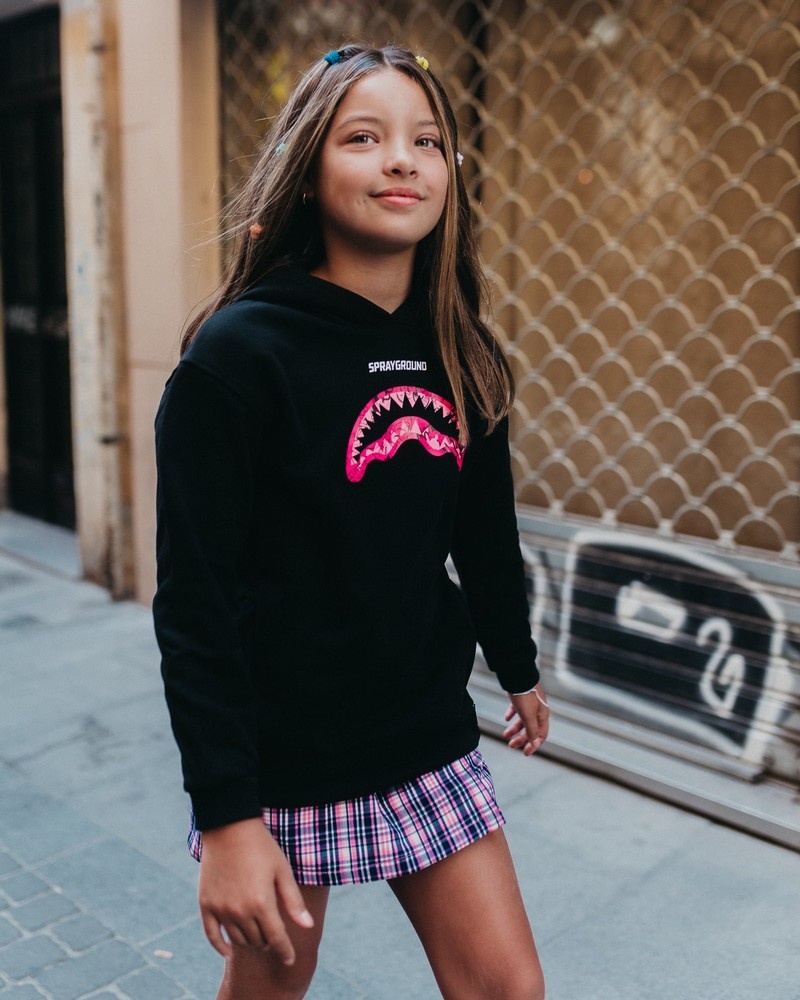 Black Sprayground Maxi Pull Kids' Hoodie | 53366503