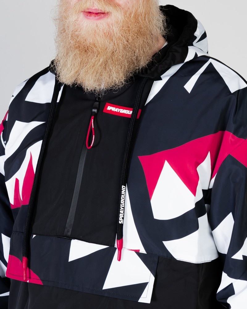 Black Sprayground Maxi Shark Neish Men's Jackets | 946870922