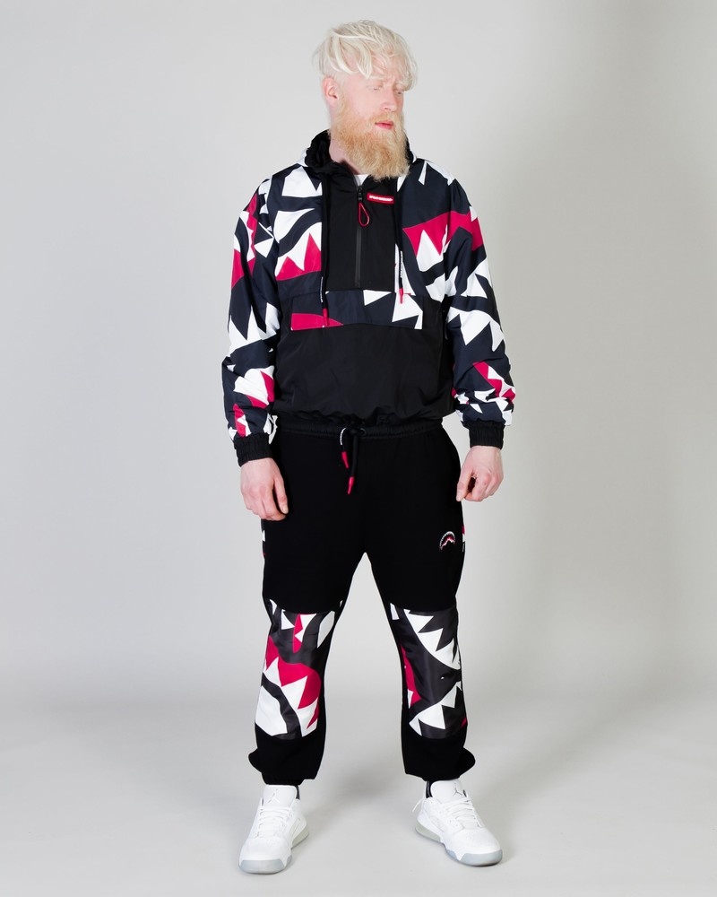 Black Sprayground Maxi Shark Neish Men's Jackets | 946870922
