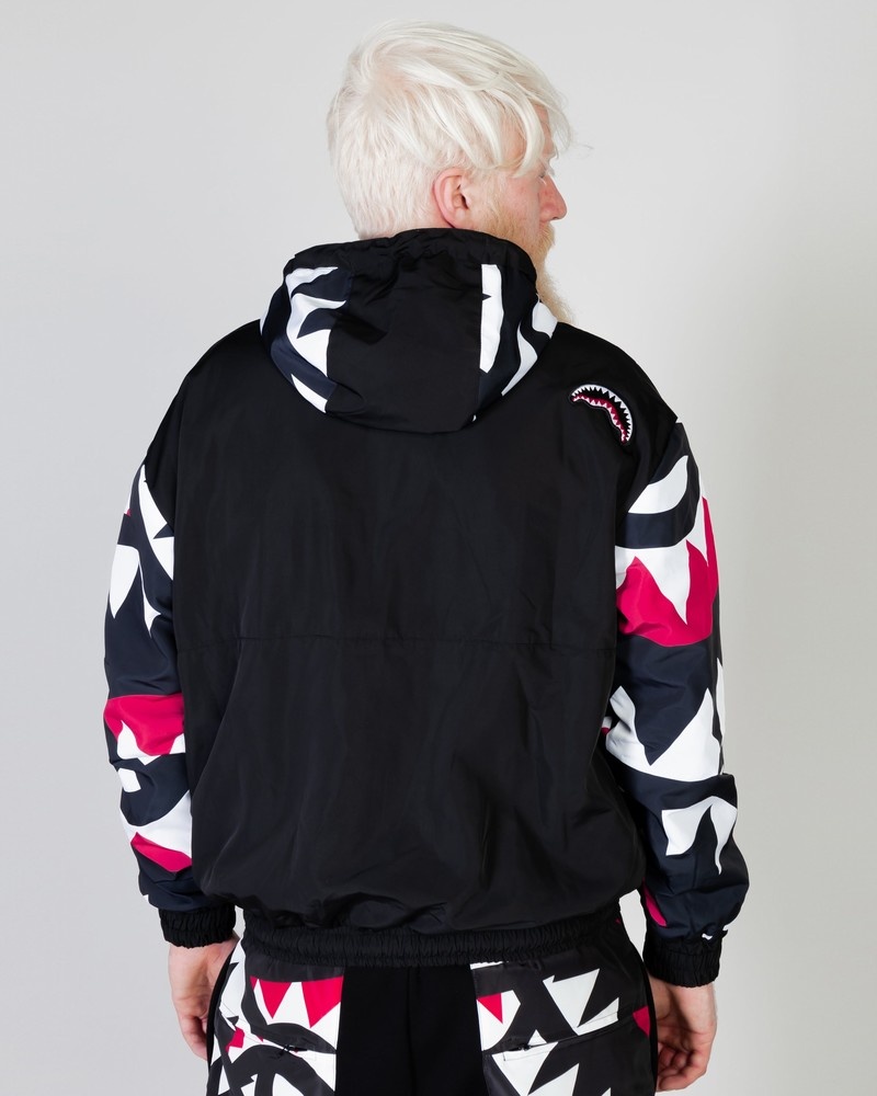 Black Sprayground Maxi Shark Neish Men's Jackets | 946870922
