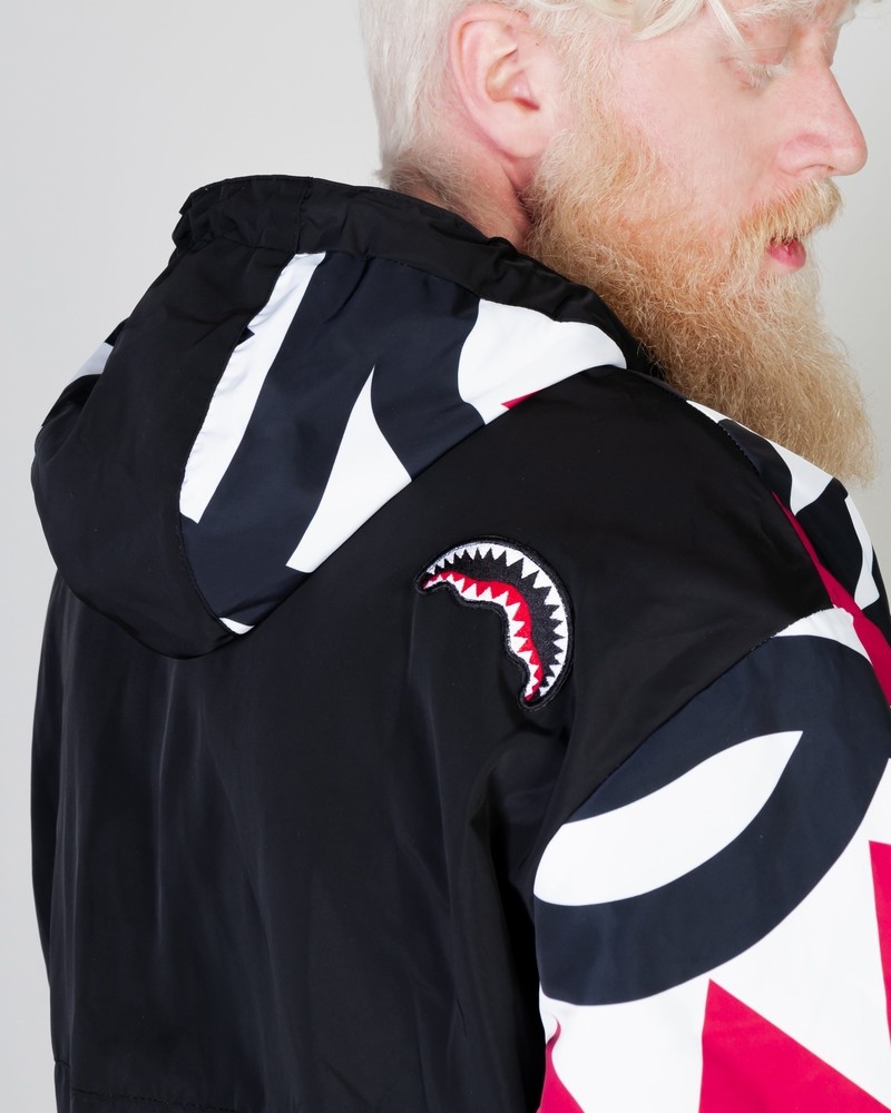 Black Sprayground Maxi Shark Neish Men's Jackets | 946870922