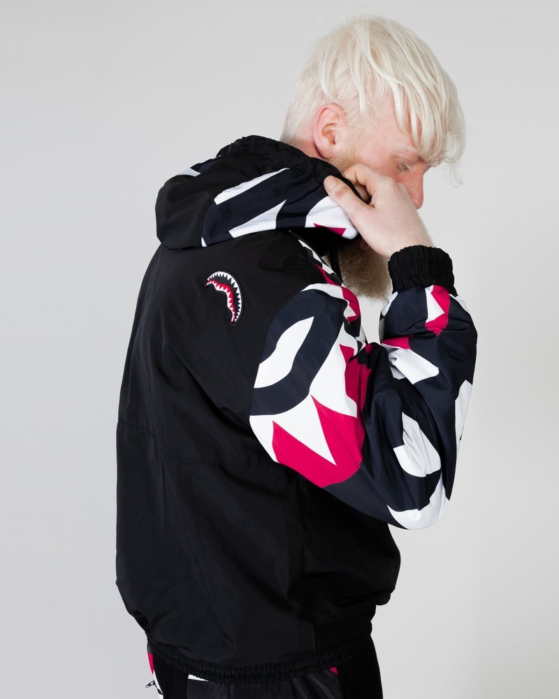 Black Sprayground Maxi Shark Neish Men's Jackets | 946870922