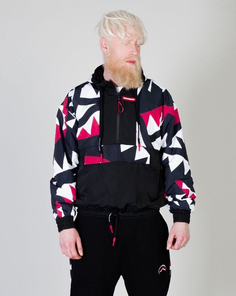 Black Sprayground Maxi Shark Neish Men\'s Jackets | 946870922