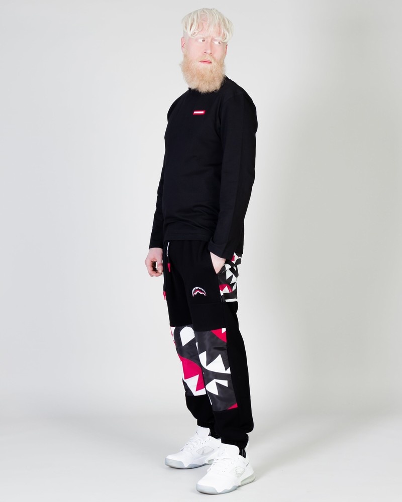 Black Sprayground Maxi Shark Nylon Cotton Men's Joggers | 557260577
