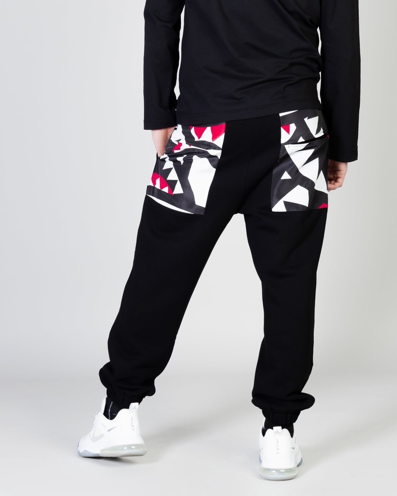 Black Sprayground Maxi Shark Nylon Cotton Men's Joggers | 557260577