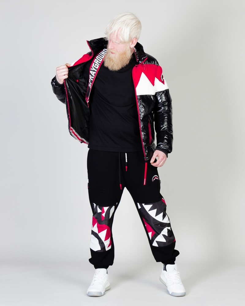 Black Sprayground Maxi Shark Nylon Cotton Men's Joggers | 557260577