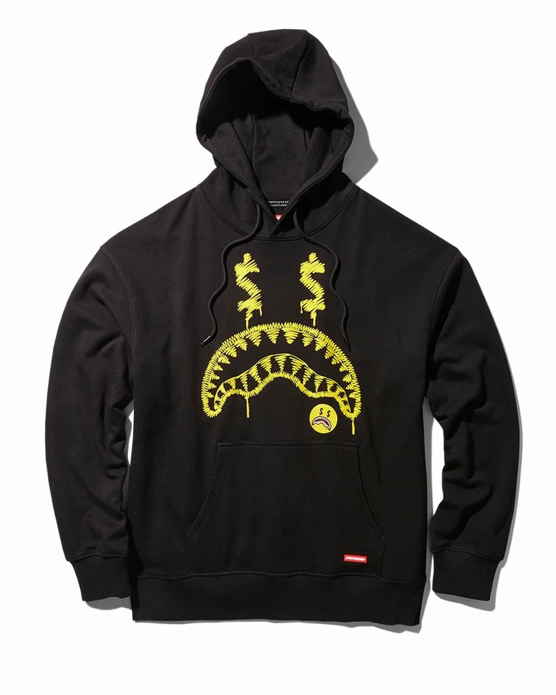 Black Sprayground Money Scribbles Pullover Men\'s Hoodie | 640628365