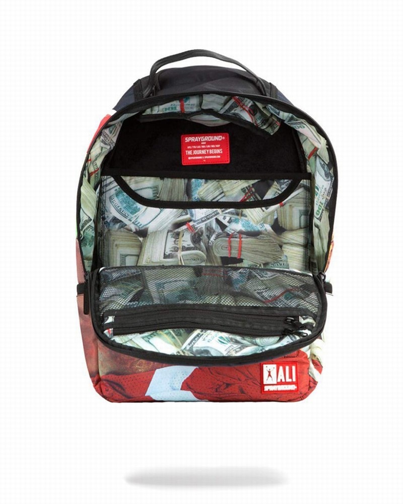 Black Sprayground Muhammad Ali Men's Backpacks | 869037179