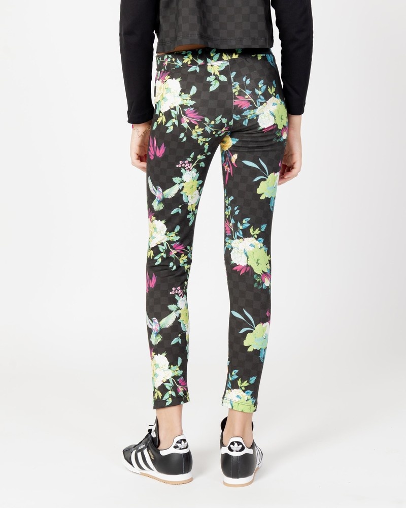 Black Sprayground Neon Floral Kids' Leggings | 343708452