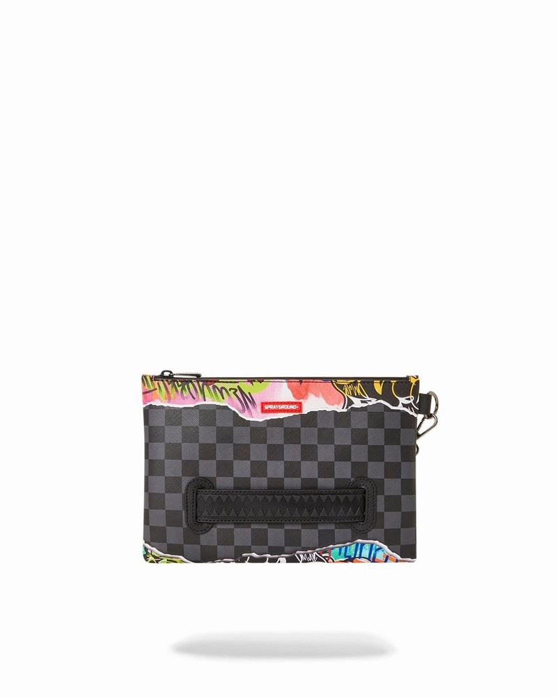 Black Sprayground Pull Away Men's Clutch Bags | 336773747