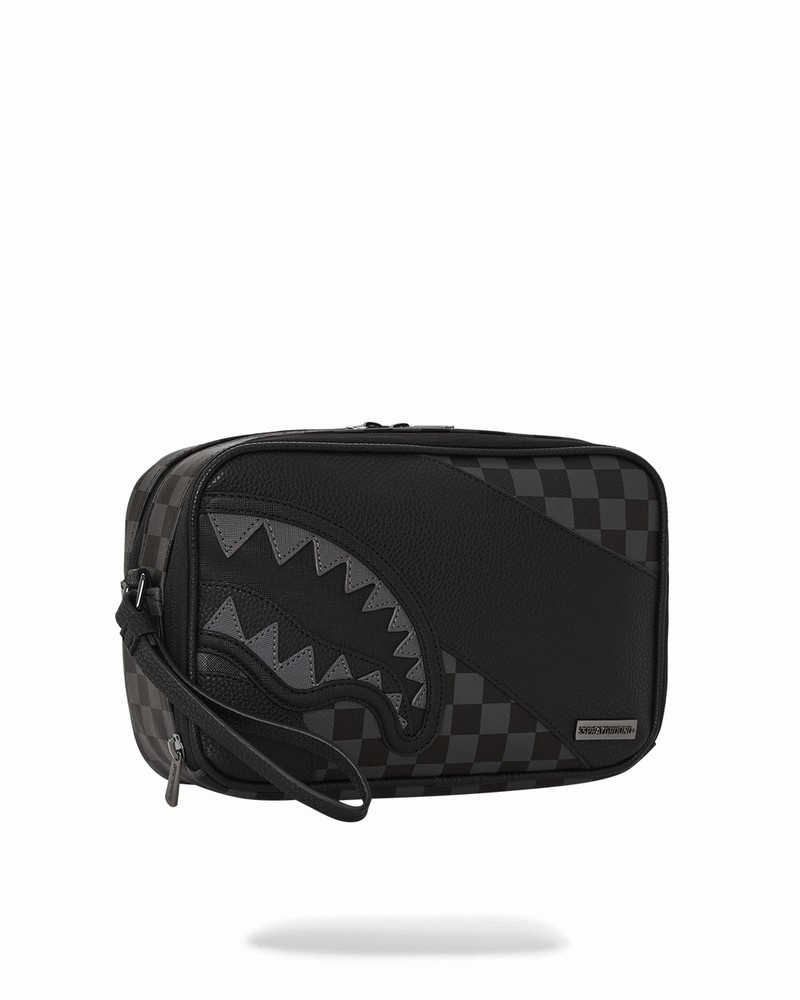 Black Sprayground Raceway Shadow Phantom Brickside Men's Toiletry Bags | 870258516