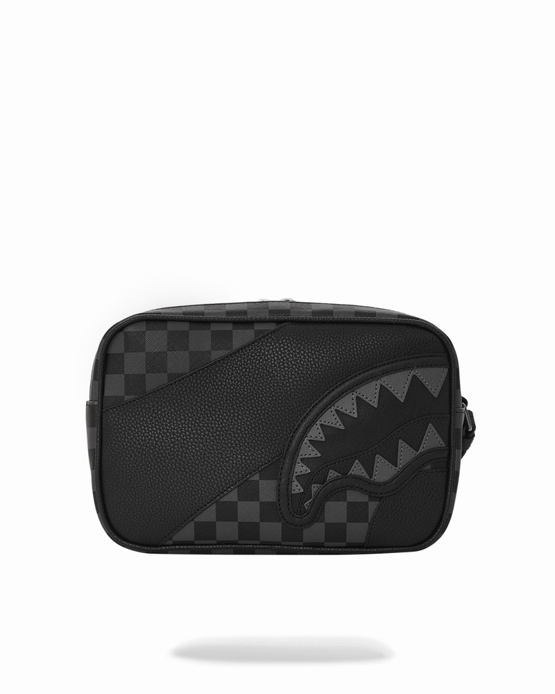 Black Sprayground Raceway Shadow Phantom Brickside Men's Toiletry Bags | 870258516