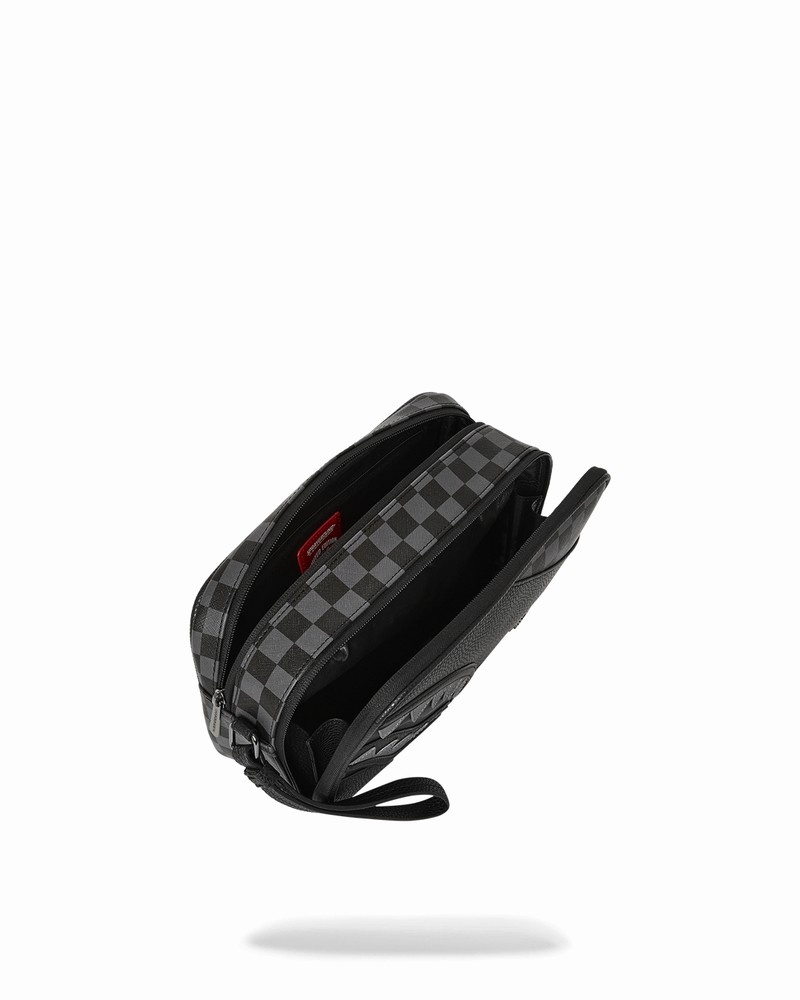 Black Sprayground Raceway Shadow Phantom Brickside Men's Toiletry Bags | 870258516