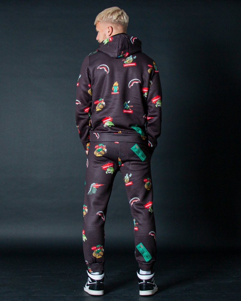 Black Sprayground Rattle Stacks Men's Hoodie | 490598304