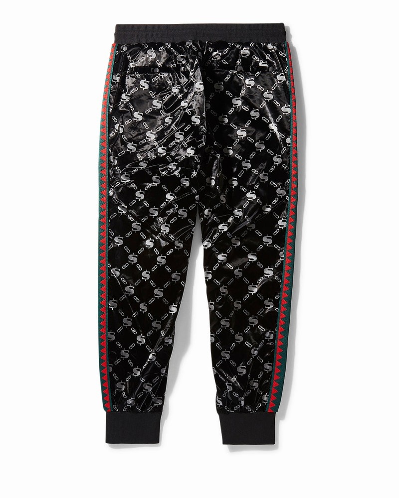 Black Sprayground Sg Logo-vsm Glossy Men's Joggers | 492401053
