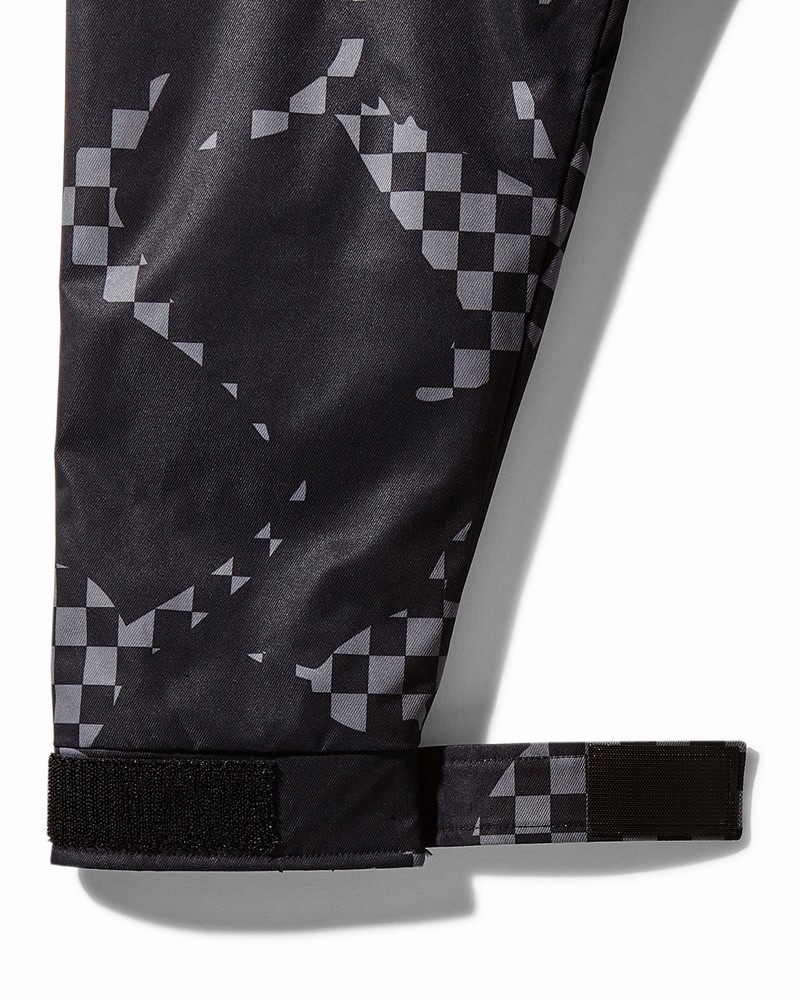 Black Sprayground Shark Camo Fur Hood Women's Jackets | 197632738