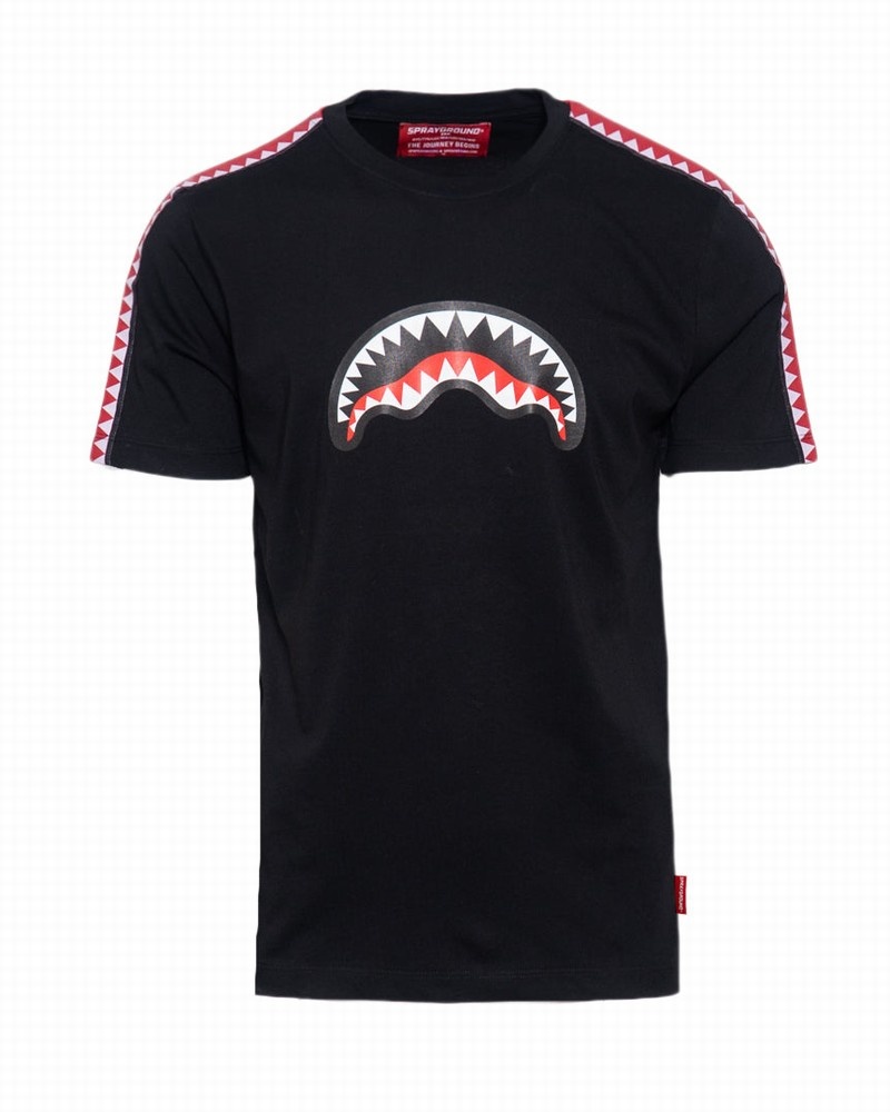 Black Sprayground Shark Crew Women\'s T Shirts | 750216716