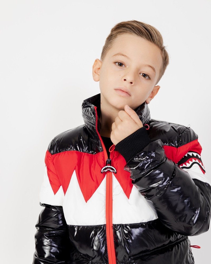 Black Sprayground Shark Kids' Down Jackets | 970171995