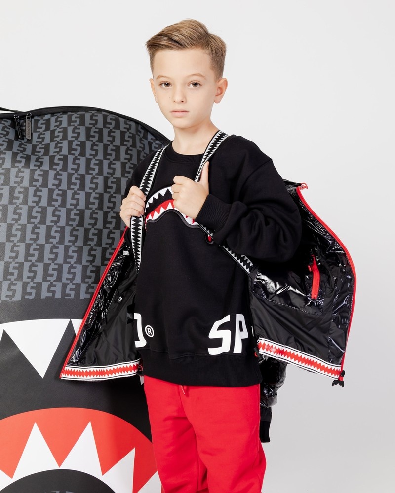 Black Sprayground Shark Kids' Down Jackets | 970171995
