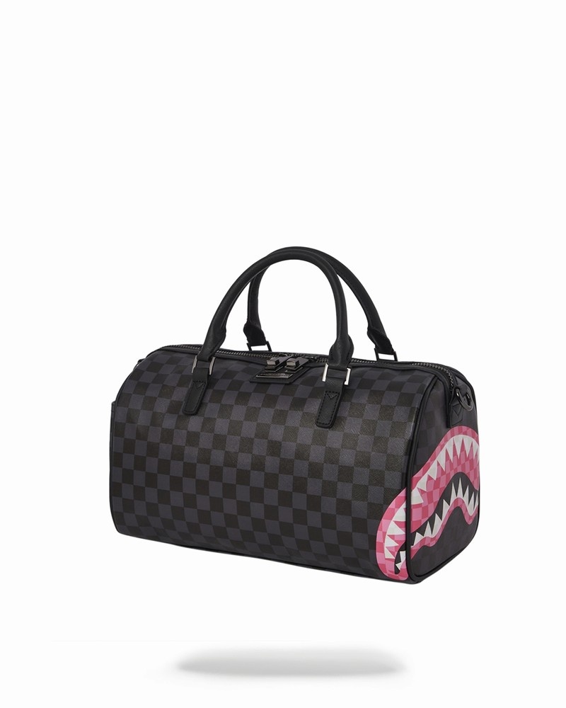 Black Sprayground Sharks In Candy Mini Men's Duffle Bags | 367676314