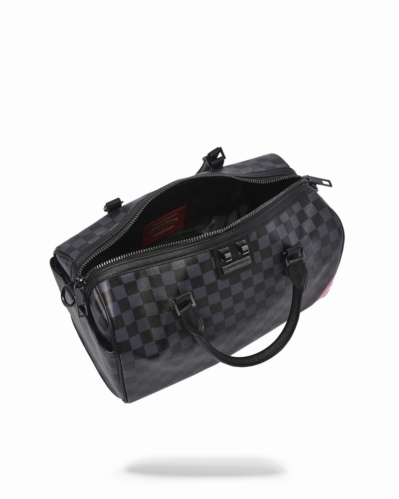 Black Sprayground Sharks In Candy Mini Men's Duffle Bags | 367676314