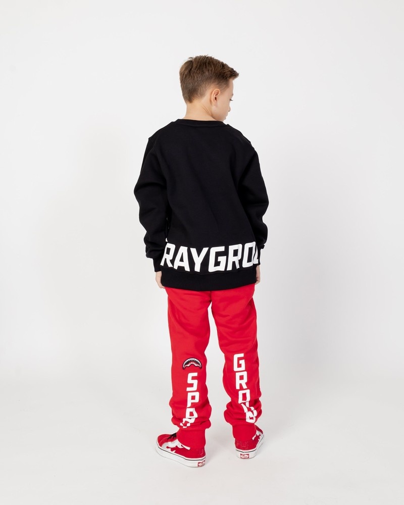 Black Sprayground Smooth Crew Kids' Sweatshirts | 182602959