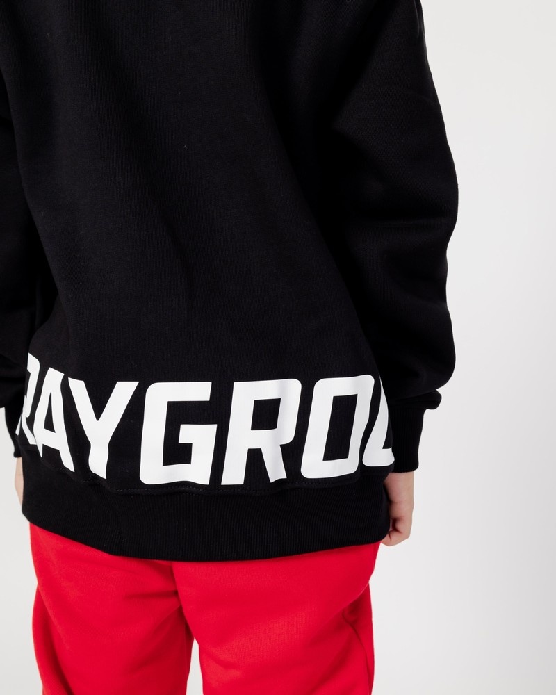 Black Sprayground Smooth Crew Kids' Sweatshirts | 182602959