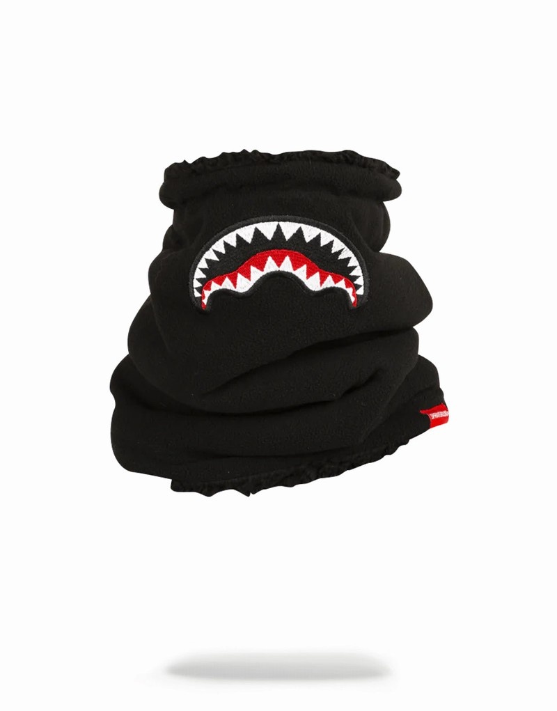 Black Sprayground Solid Shark Mouth Women\'s Neck Warmer | 43124410
