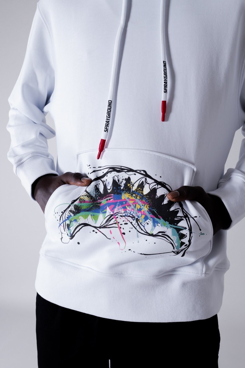 Black Sprayground Splats Men's Hoodie | 160803945