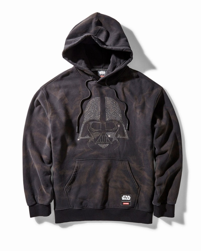Black Sprayground Star Wars Darth Vader Rhinestone Head Women\'s Hoodie | 13464070