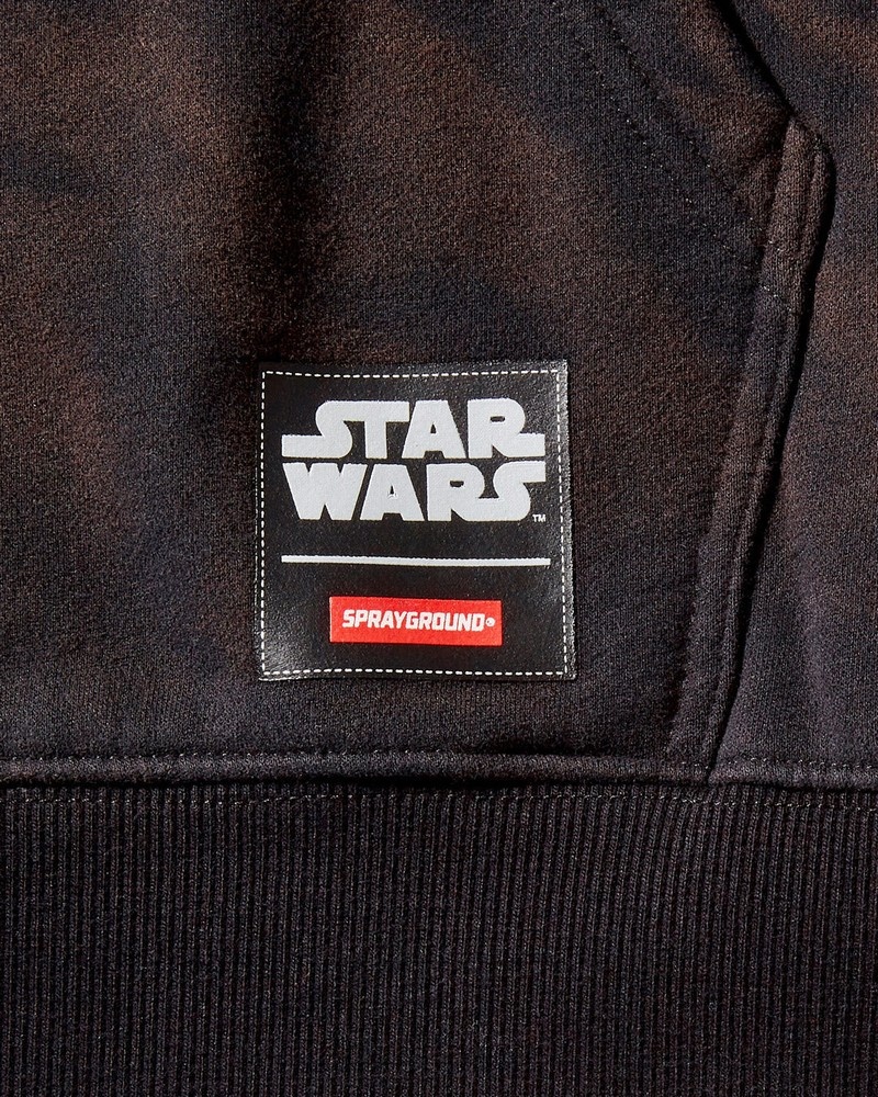 Black Sprayground Star Wars Darth Vader Rhinestone Head Men's Hoodie | 382218260
