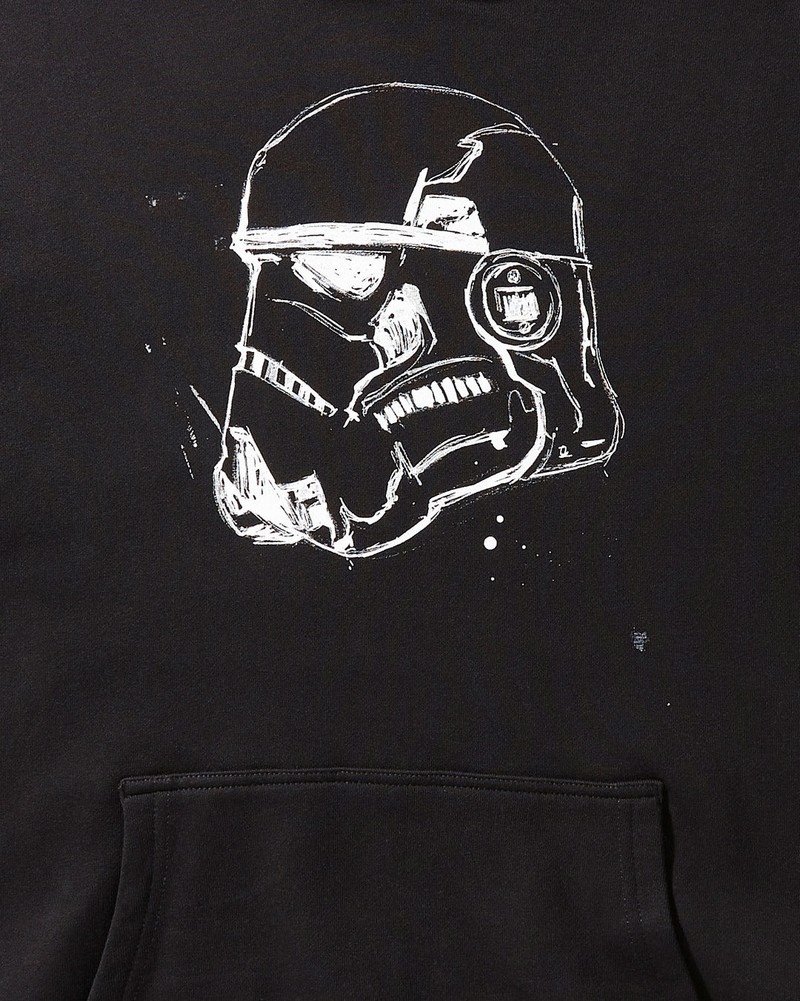 Black Sprayground Star Wars Trooper Graffiti Women's Hoodie | 885691134