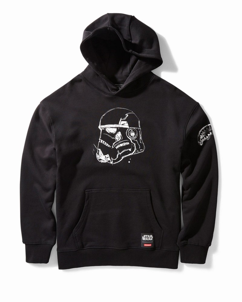 Black Sprayground Star Wars Trooper Graffiti Women\'s Hoodie | 885691134