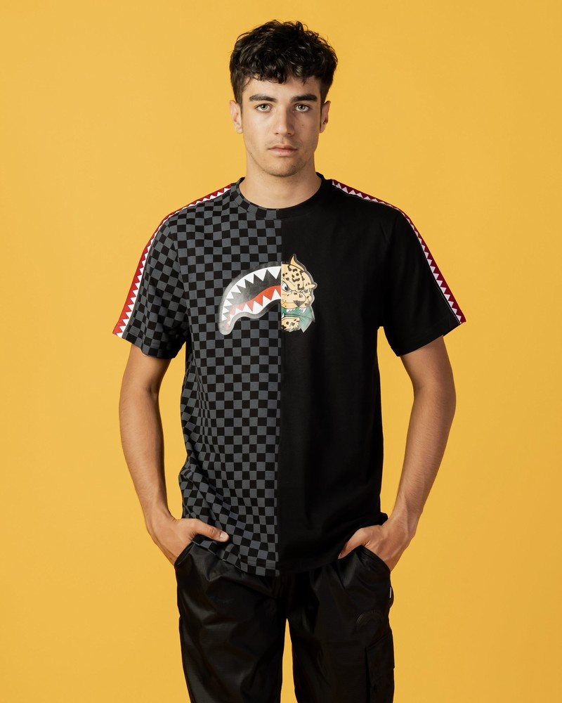 Black Sprayground Team Men's T Shirts | 94027904