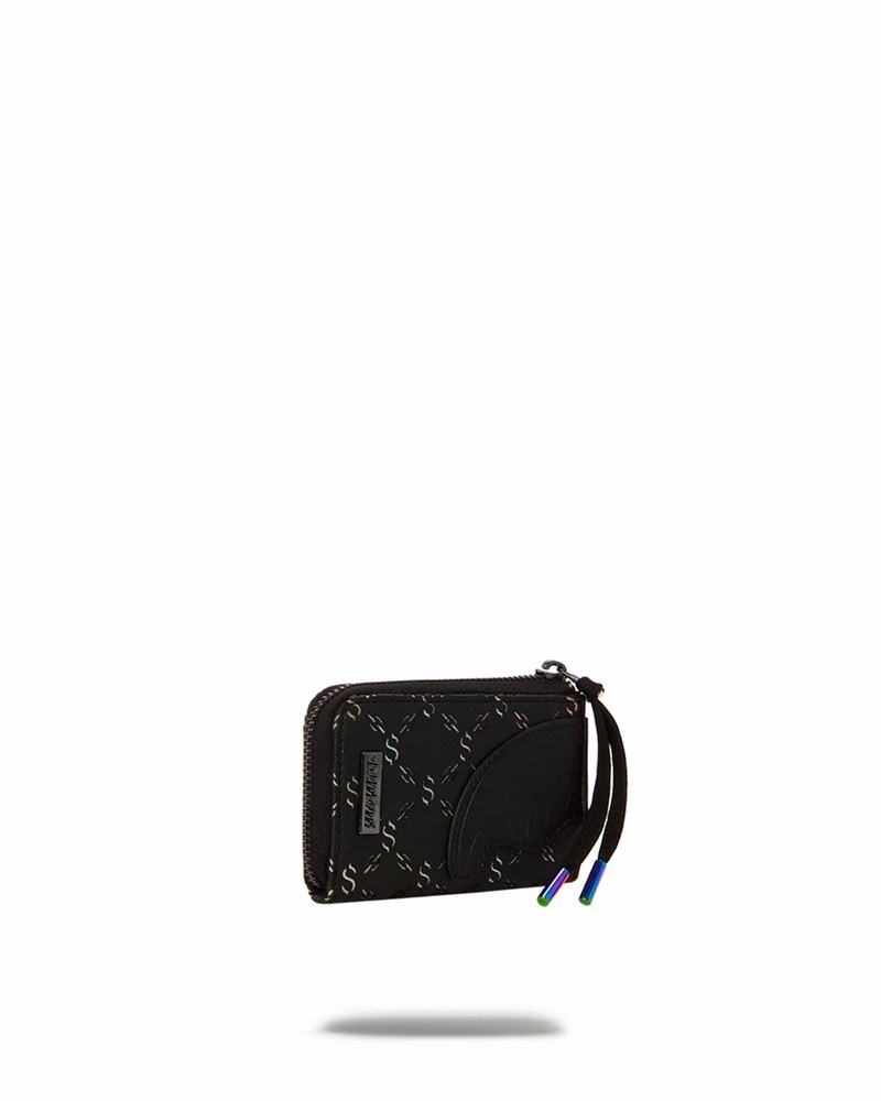 Black Sprayground Trippy Moneygram Men's Wallets | 74304670