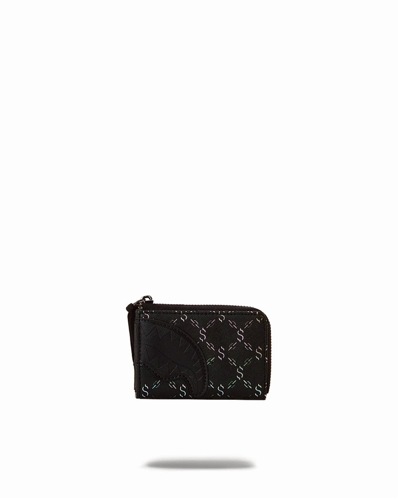 Black Sprayground Trippy Moneygram Men's Wallets | 74304670